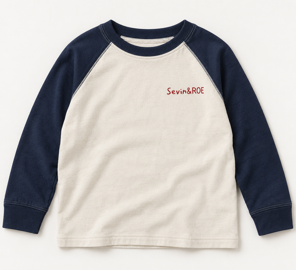 Sevin & Roe Raglan Navy Blue Long Sleeve