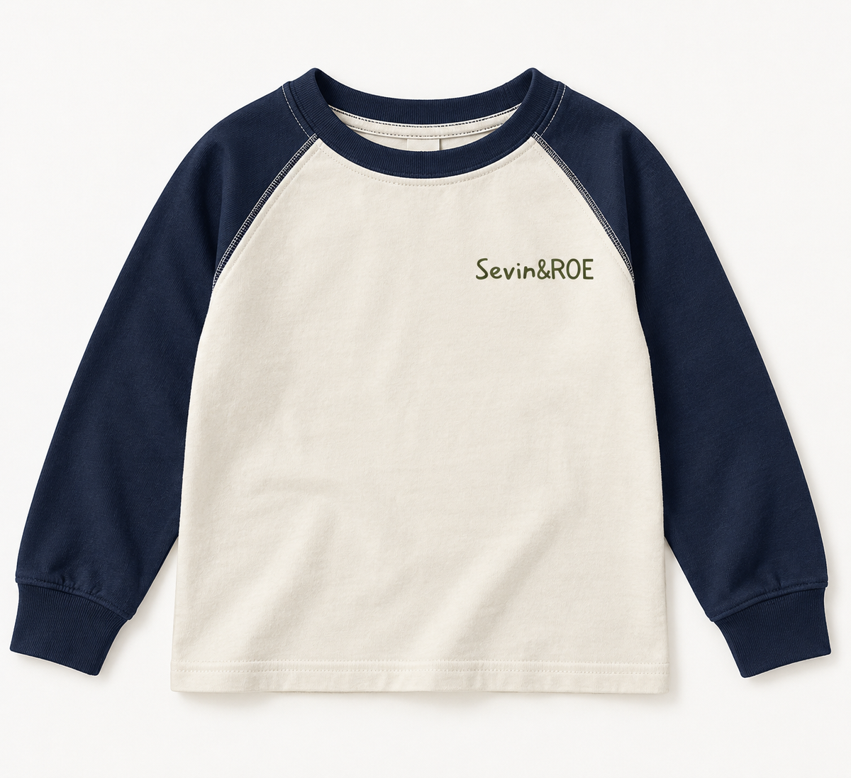 Sevin & Roe Raglan Navy Blue Long Sleeve