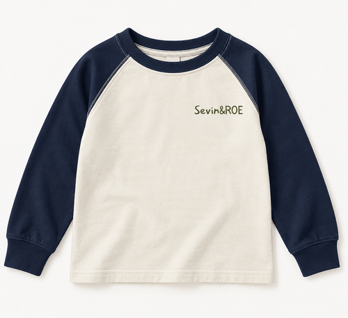 Sevin & Roe Raglan Navy Blue Long Sleeve